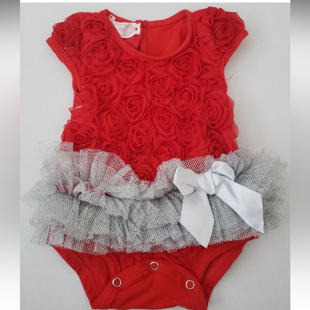 Popatu Red/Silver Tutu Onesie